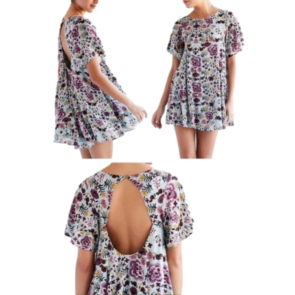 UO,KIMCHIBLUE,MINI,FLORAL,SHORTSLEEVE,FLOWY Dress, Size XS